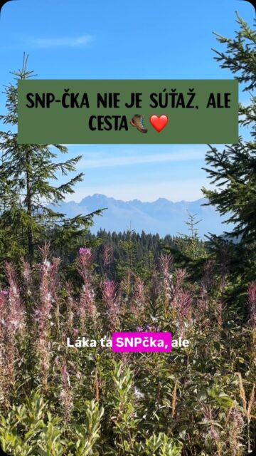 SNP-čka je o tebe, nie o rekordoch 💪vs🥾
Nikto ma tam nesledoval s časomierou. Jediný, kto sa ponáhľal, som bola ja sama. Aby som to stihla do zotmenia, aby som sa nepodchladila, keď som bola premočená z dažďa, aby ma netrafil blesk, keď som bola zrovna na otvorenej lúke alebo, aby som došla so zásobami vody k studničke, či do nejakej chaty.
Turistika nie je pretek. Je to čas, ktorý si dávaš sám sebe.
Cestu SNP vieš oficiálne absolvovať aj keď pôjdeš na etapy v priebehu rokov. Viac info k tejto ceste som aj ja sama čerpala a stále vyhľadávam na ich oficialnom webe. #hiking #turistika